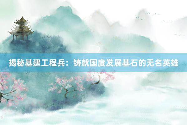 揭秘基建工程兵：铸就国度发展基石的无名英雄