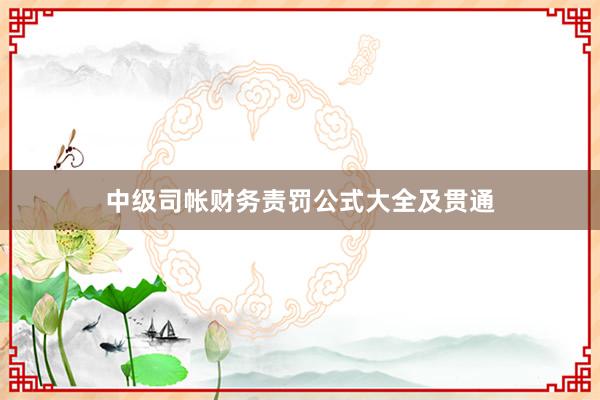 中级司帐财务责罚公式大全及贯通